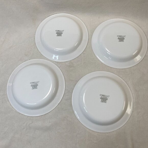 Vintage Corelle by Corning Citrus Yellow & White Bowls/Dessert Plates Set Of 4 - Picture 2 of 5